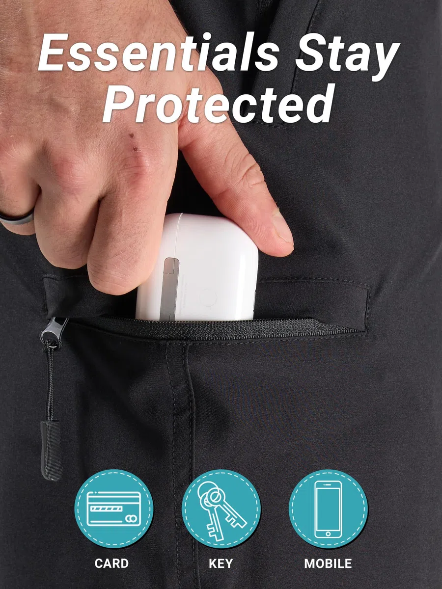 Arcweg Badehose Herren Cargo Shorts mit Reißverschlusstasche - Lange & Schnelltrocknende Badeshorts Schwimmhose ohne Innenfutter für Freizeit, Strand und Sport S-3XL