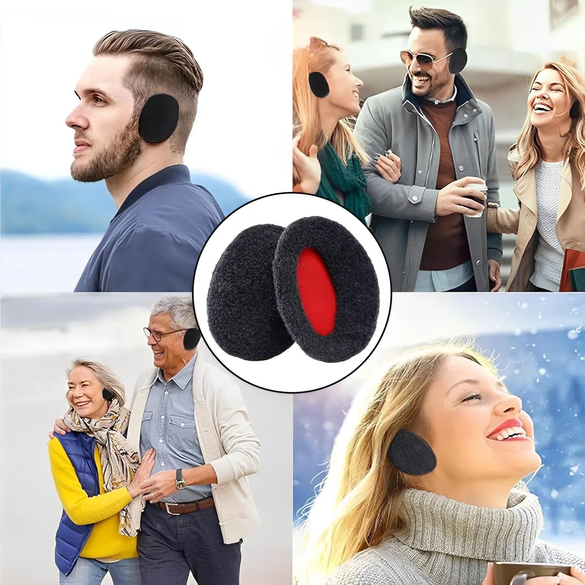 MOAZIFI 2 Paar Polar-Fleece Ohrenwärmer - Ohrenschützer für Damen und Herren, Verdickte Warme Ohrenschützer Winter