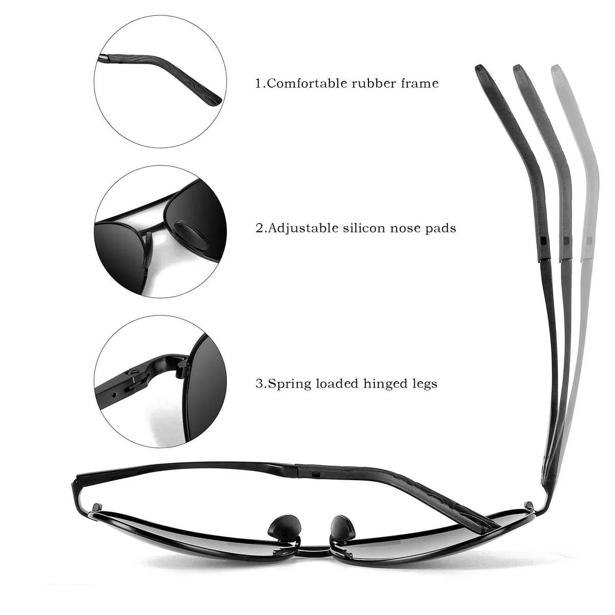 Sonnenbrille Herren Fahrerbrille Polarisiert Schwarz Polarisierte Herren Outdoor Vintage Unisex UV400 Fahren Stile