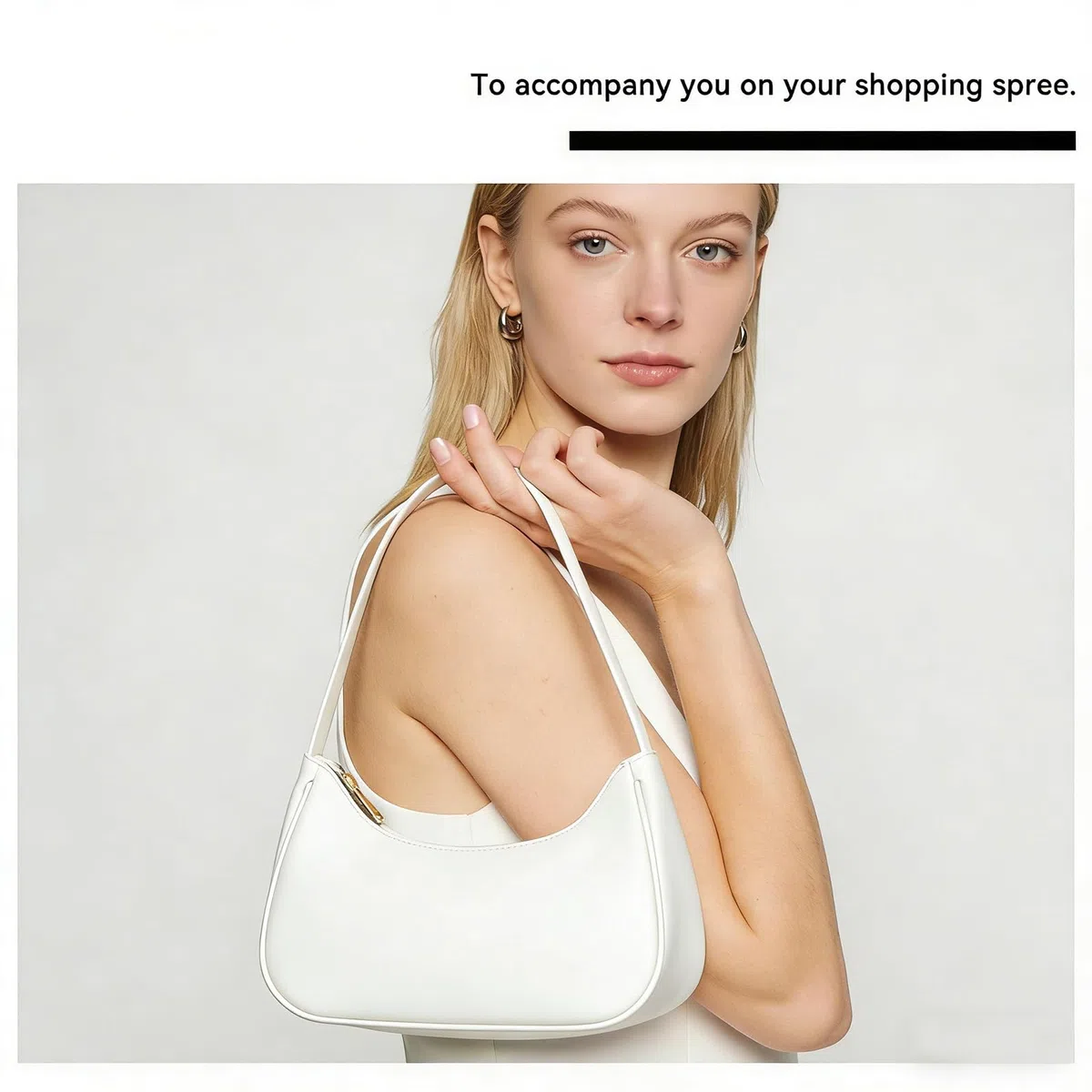 White Shoulder Bag Women, Vegan Leather Handbag Retro Hobo Sling Bag Tote With Zipper, Small Bag For Teenage Girls, Dirndl Bag