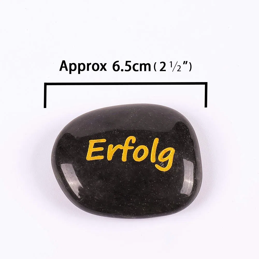 12 Stück RockImpact Steine mit Spruch Glück Gravierte Steine Gravur Inspirierende Steine Glücksbringer Ermutigung Dankbarkeit Geschenk Glückssteine (Großhandel, 12 Verschiedene Sprüche, je 5-8 cm)
