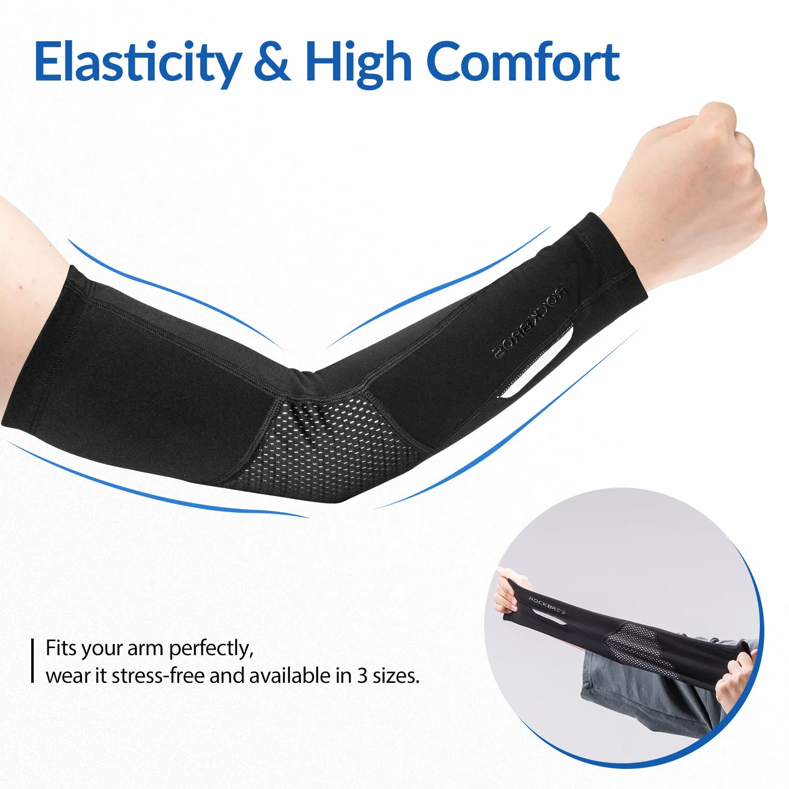 ROCKBROS Radsport Armlinge Arm Sleeves Beinlinge Knieschutz Winter Anti Rutschen Armwärmer Beinwärmer für Laufen Fußball Basketball Herren/Damen S-3XL (1 Paar)