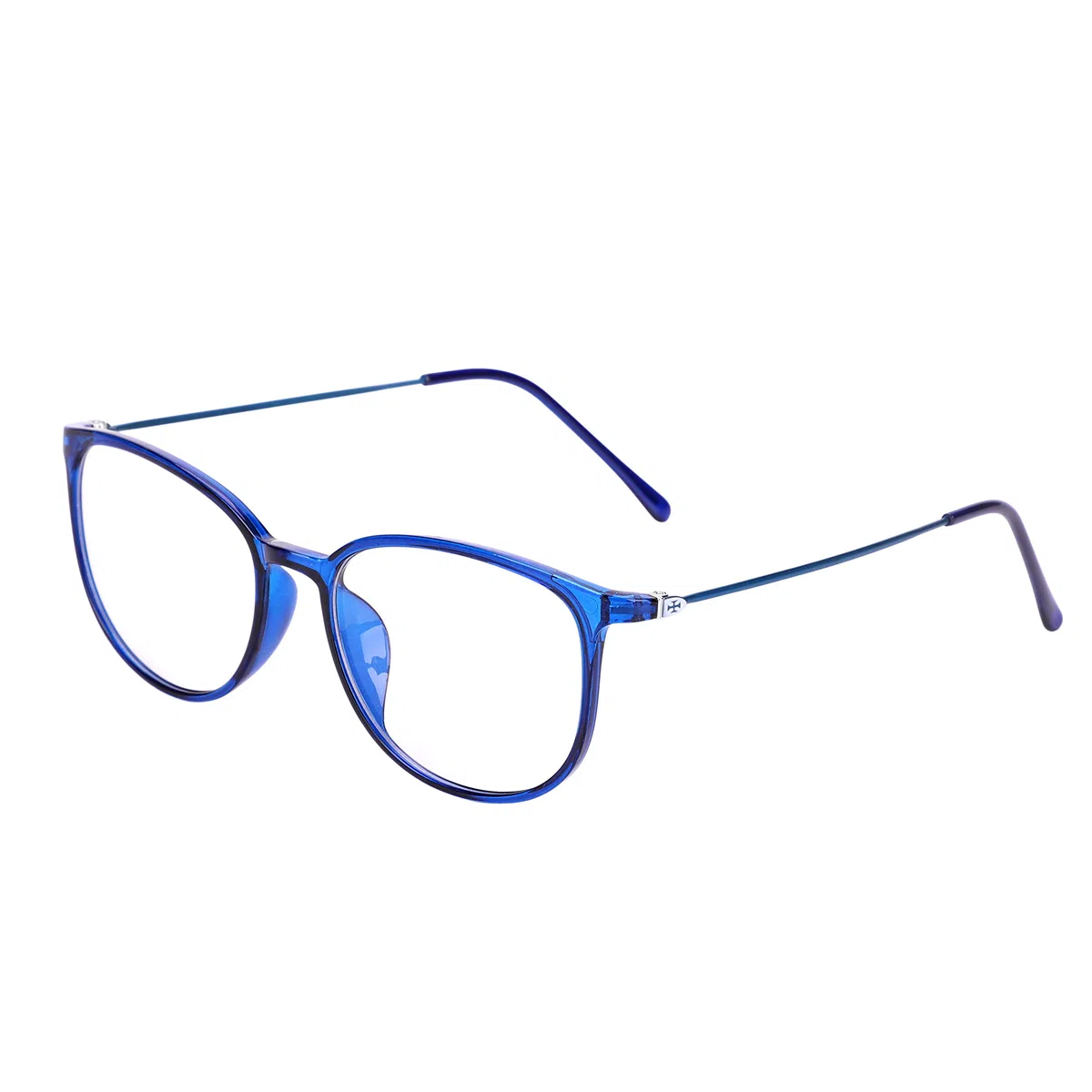 Brille Metallrahmen Brillengestelle Ohne Sehstärke Runde Pantobrille Streberbrille Fensterglas Nerdbrille Damen Herren Ebenenspiegel Brillefassung mit Nasenpad Winddicht Leicht Vintage Transparent