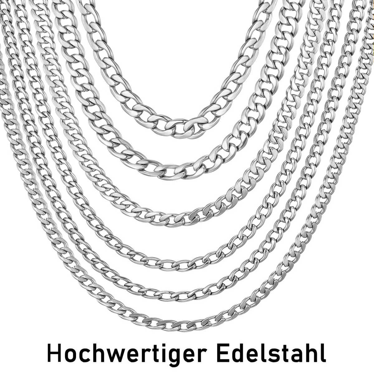 DonDon Herren Halskette Panzerkette Edelstahl