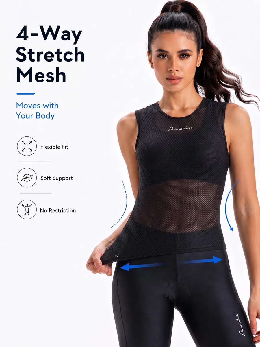 Przewalski Sport Tank Top Damen, Atmungsaktiv Baselayer Damen Fahrrad, Radtrikot Damen für Laufen und Radfahren