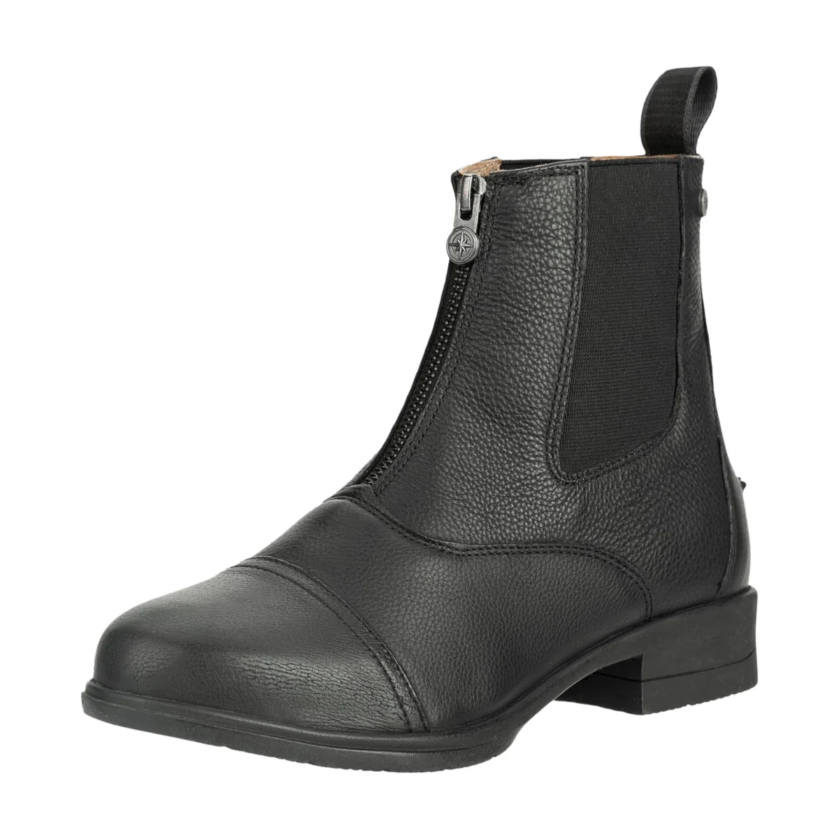 SUEDWIND FOOTWEAR Reitstiefeletten Nova Soft FZ - Unisex Reitschuhe aus weichem Rindsleder – Paddock Stiefeletten mit Mesh-Lining, Nova-Gummisohle & Reißverschluss vorne – schwarz – Gr. 25-46
