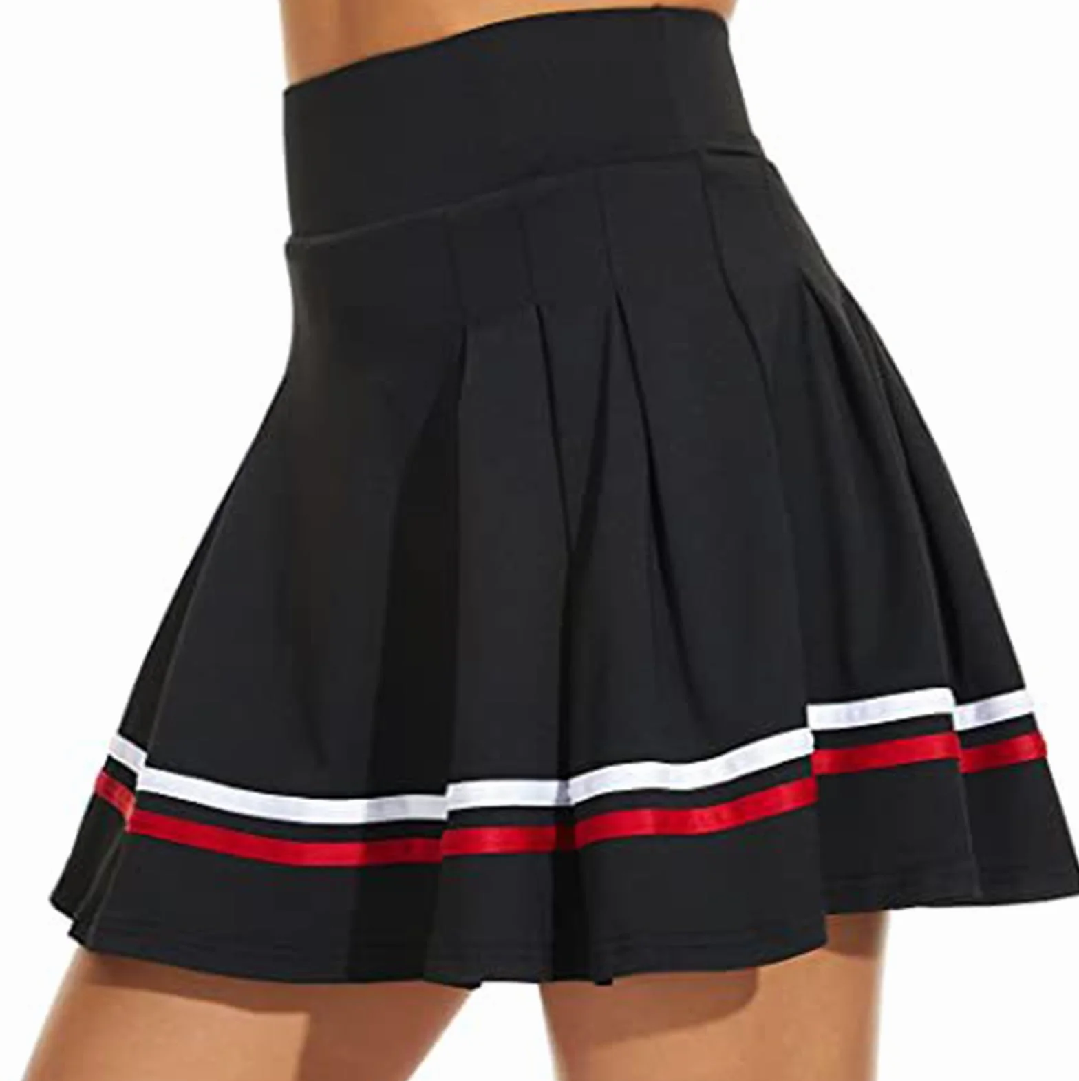 ThreeH Falten-Tennisröcke für Frauen Sportliche Casual Skorts mit Taschen Eingebaute Shorts Hochtaillierter Golf-Sport-Rock
