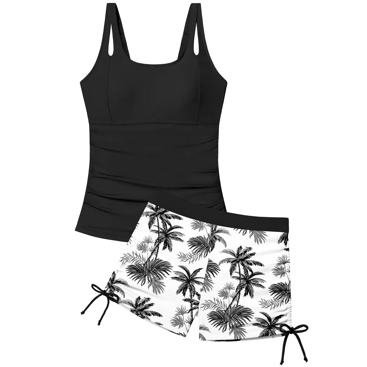 Mädchen Tankini mit Shorts, schnell trocknend, 2-teiliges Badeanzug-Set, 7–16 Jahre, Kinder, Teenager, dehnbar, ärmellos, Badeoberteile und Boyshorts, bequeme Badeanzüge, Strand-Badebekleidung