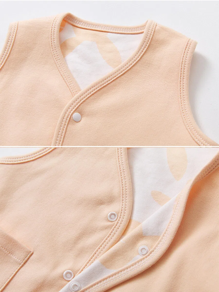 Babywesten Baumwolle Gestreift Einfarbig Beidseitig Tragen Herbst Winter Süß und Lieblich Ärmellos Jacke Jungen Mädchen Weste
