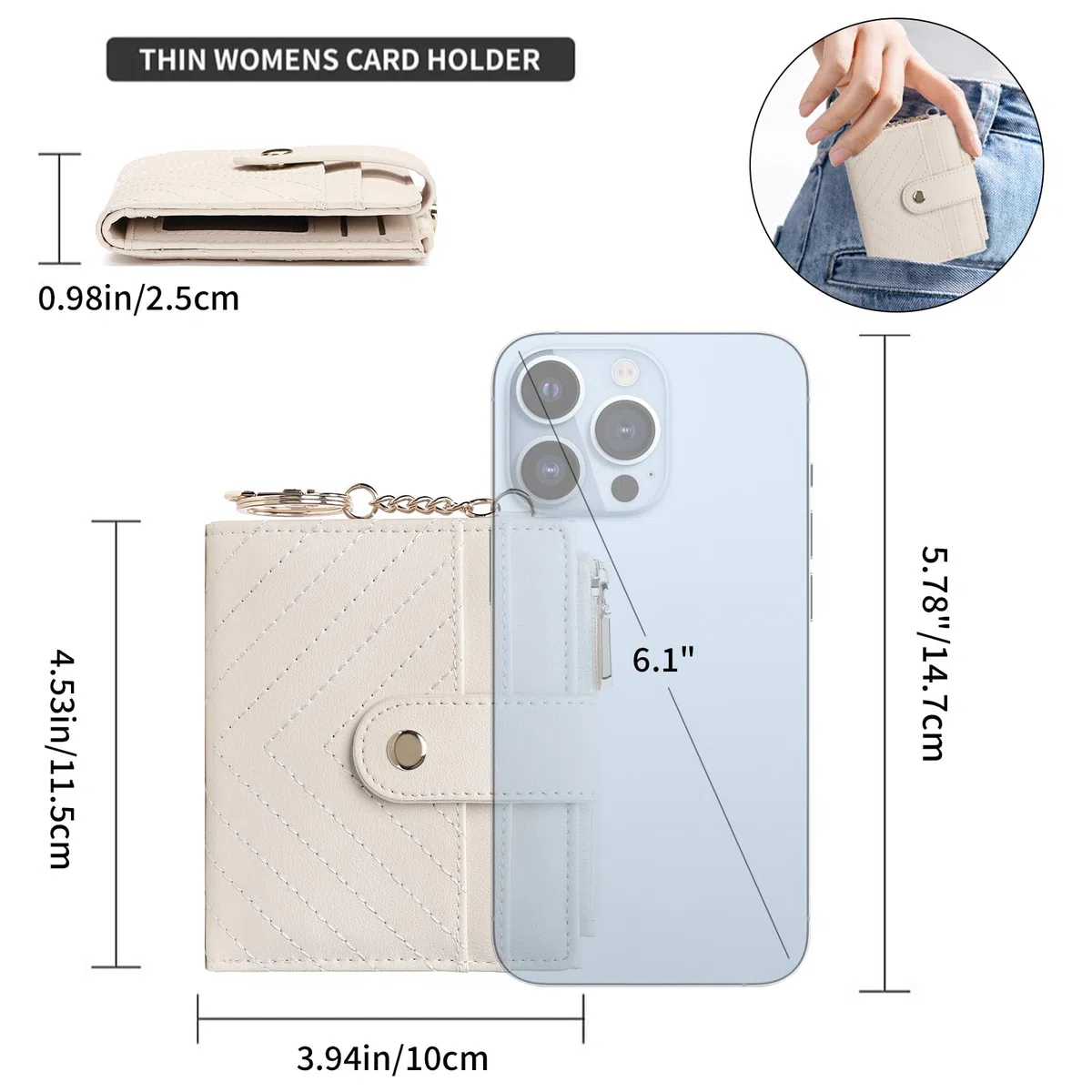 GAEKEAO Geldbörse Damen, Leder Portmonee mit RFID Blockierung, Portemonnaie Damen Klein, Mini Geldbeutel mit Zipper Münzfach Kartenfächer Slim Wallet