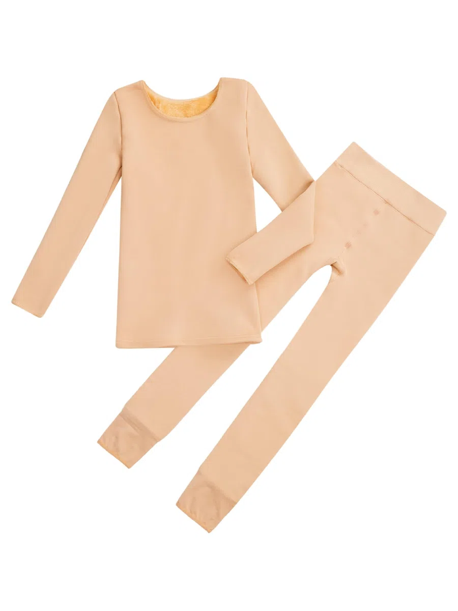 Mädchen Thermounterwäsche Set Innenfleece Langarm Oberteil Strumpfhose Mit Fuß/Steigbüge Kinder Unterwäsche Set Für Ballett Tanz Täglich
