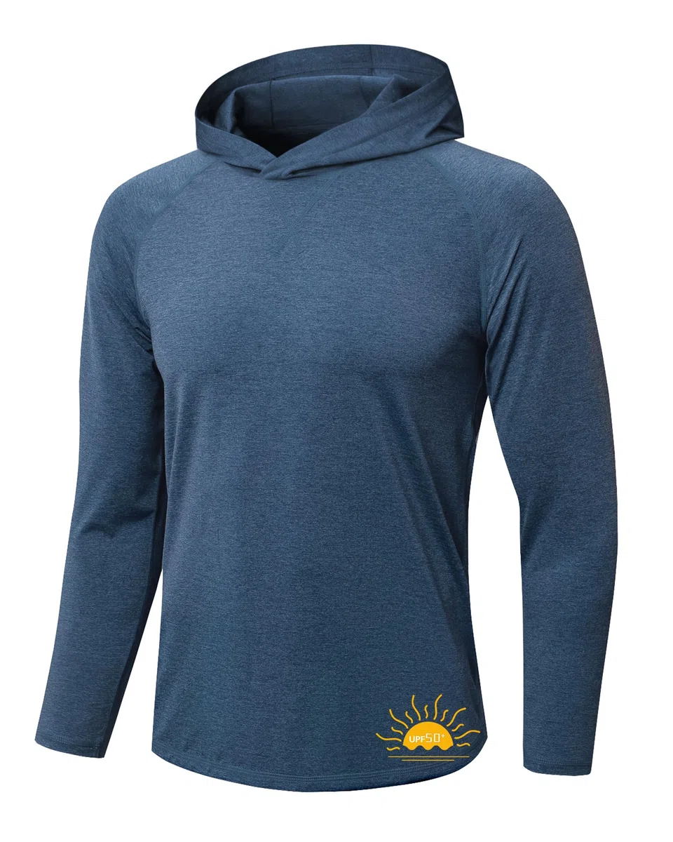 MEETYOO Sun Hoodie Herren & UPF50+ UV Shirt Herren, Kapuzenpullover–Atmungsaktiv, Belüftet, Schnelltrocknend, Ideal für Angeln, Outdoor und Alltag