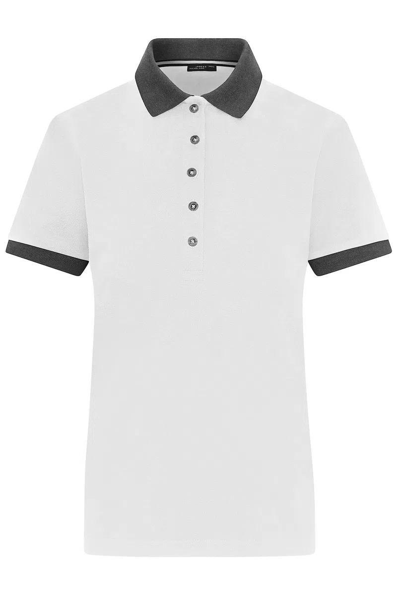 James & Nicholson Damen Polo - Klassisches Polo mit kontrastfarbigem Kragen und Armbündchen in Piqué-Qualität
