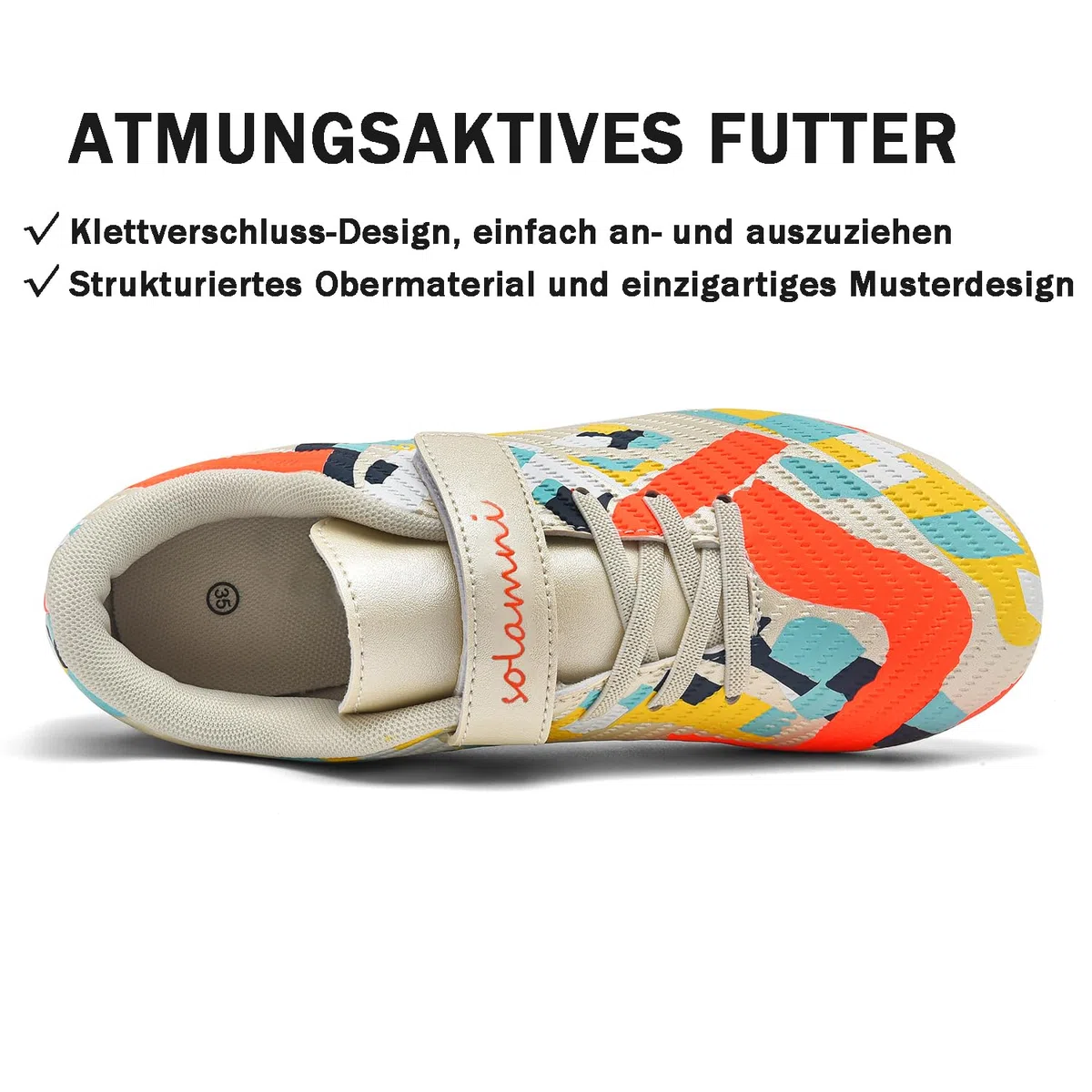 Fußballschuhe Kinder für Jungen & Mädchen Kunstrasen Kickschuhe Klettverschluss Multinocken Fussballschuhe Athletics Trainingsschuhe