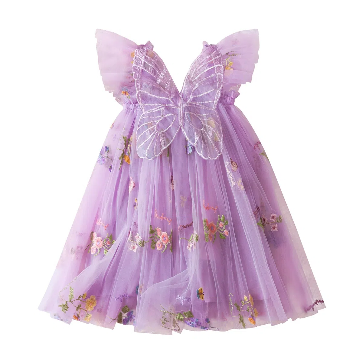 DivingBirds Baby Mädchen Kleid Kleinkind Schmetterling Tüll Kleid Ärmelloses Sommer Hochzeit Geburtstag Festliche Party Blumen Kleider für Mädchen 6 Monate-5 Jahre
