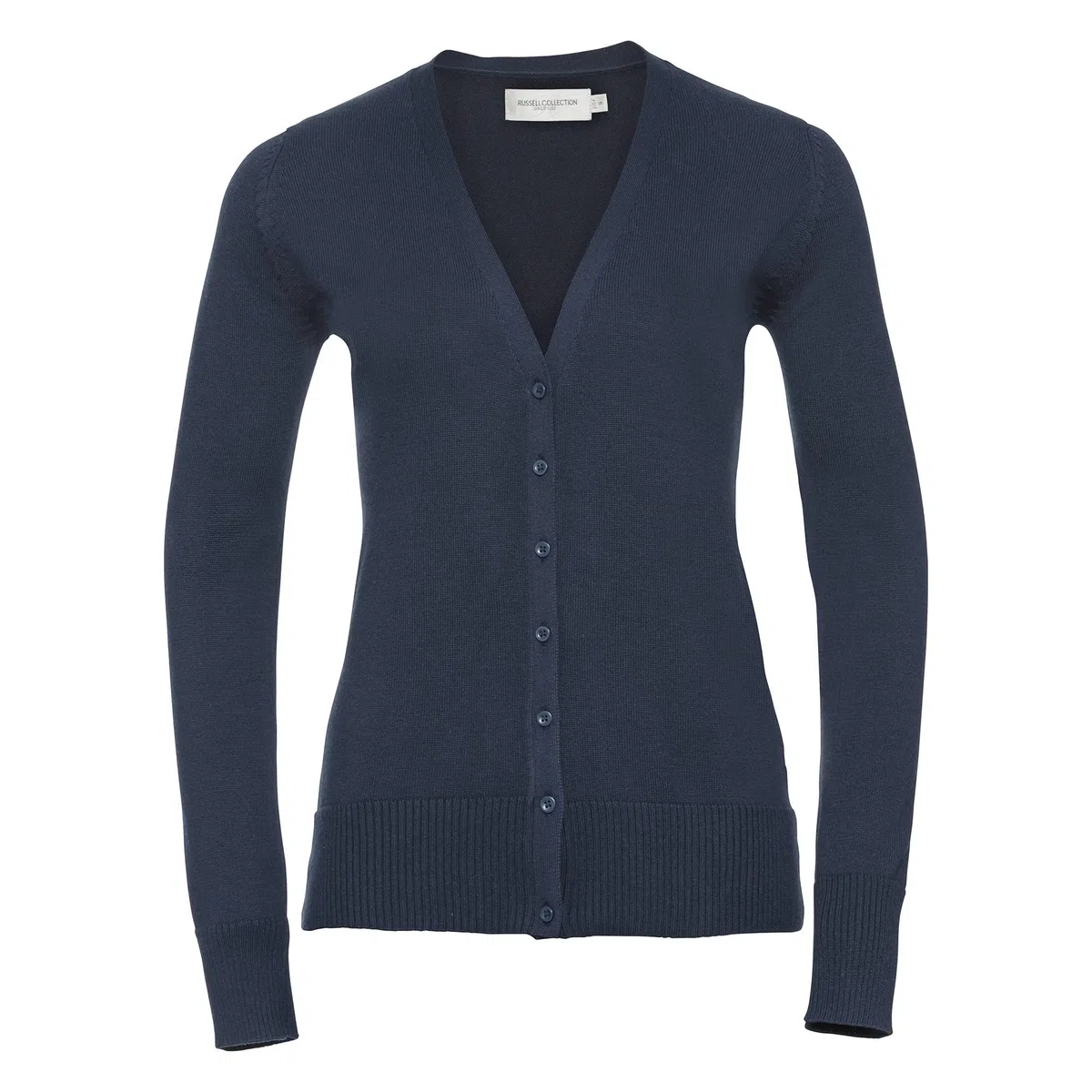 Russell Collection Damen Strickjacke mit V-Ausschnitt (XL) (Marineblau)