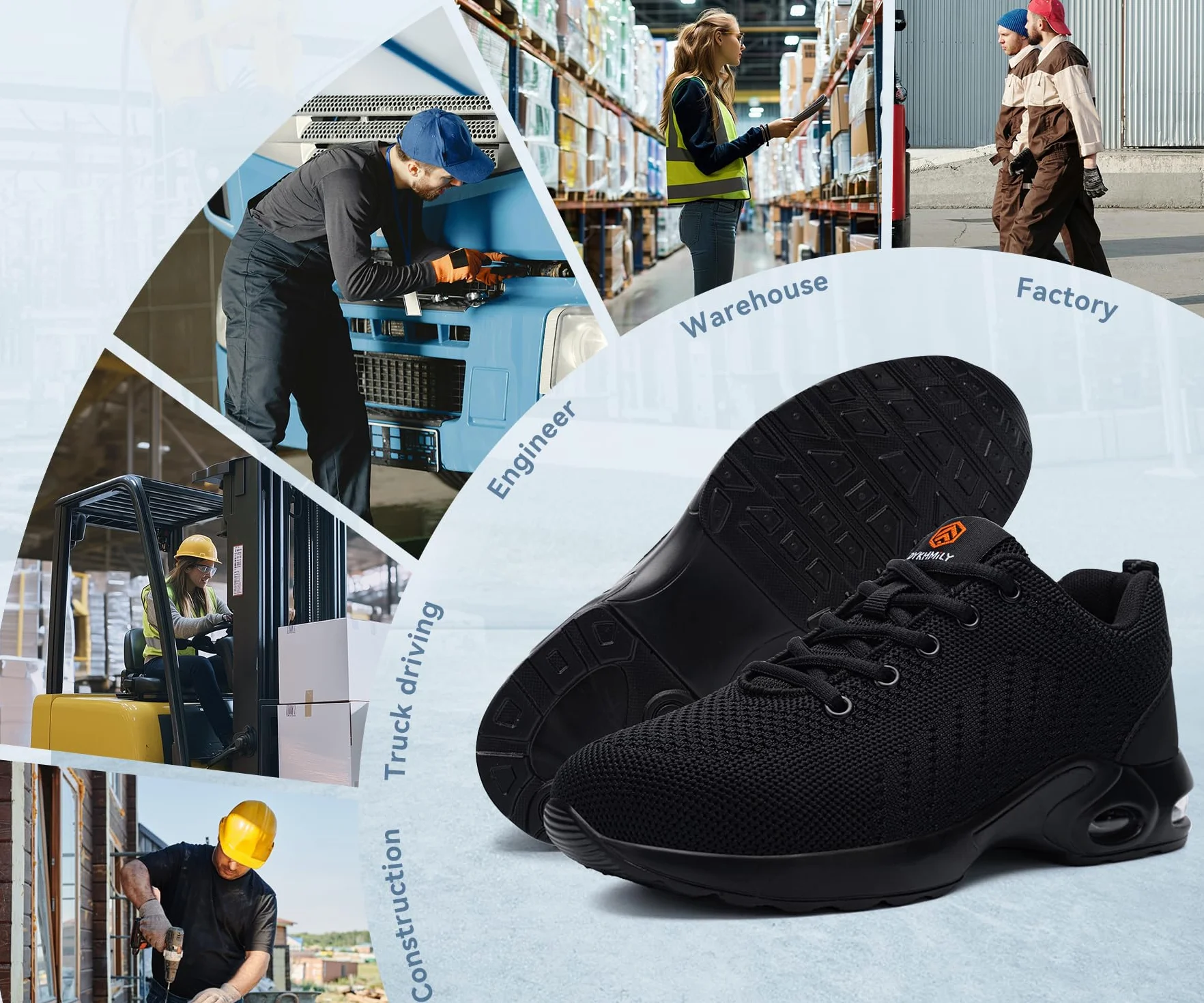 DYKHMILY Sicherheitsschuhe Herren Damen Leicht Arbeitsschuhe mit Stahlkappe Atmungsaktiv Sportlich Schutzschuhe Industrie Handwerk Sneaker Schutzschuhe