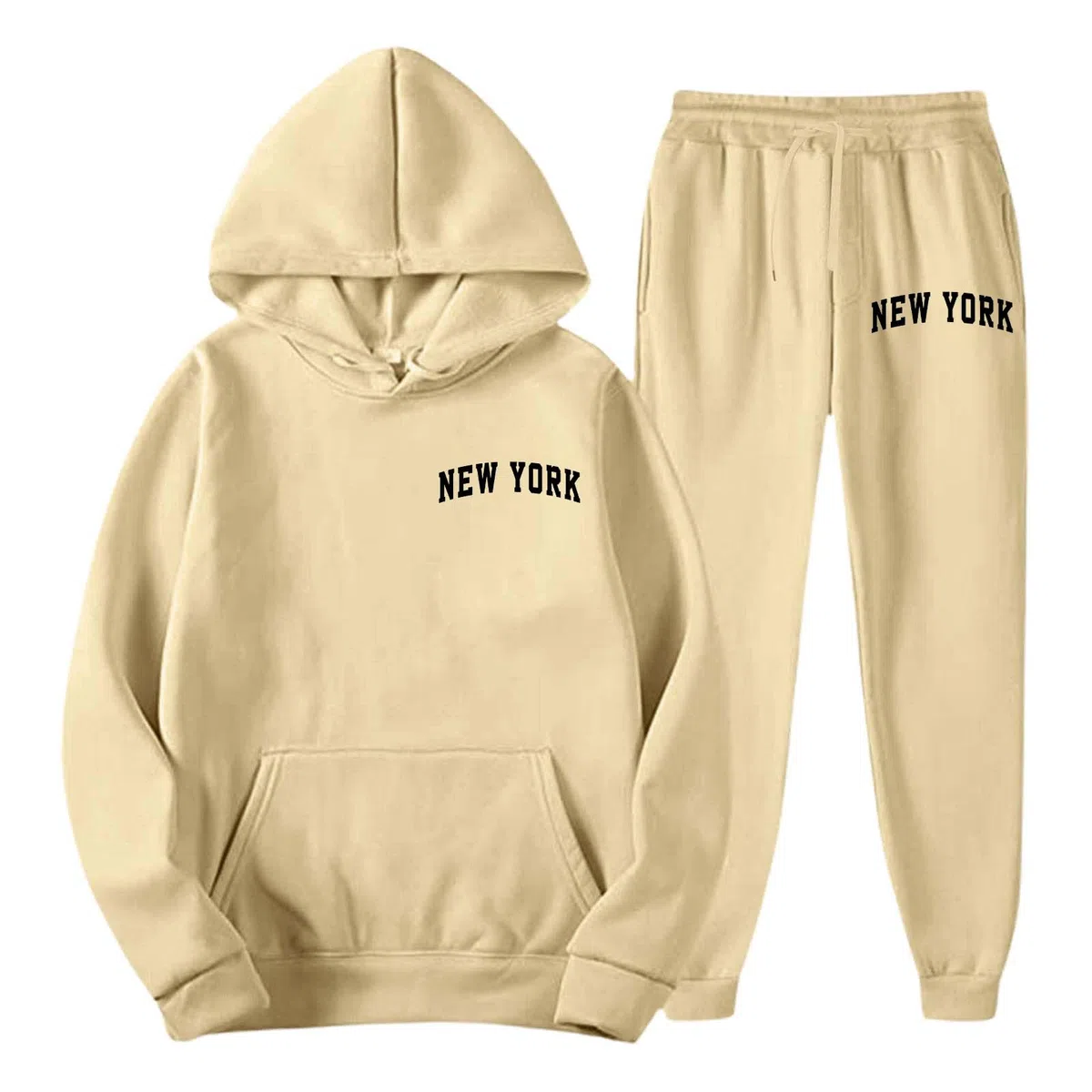 Herren Jogginganzug Einfarbig Zweiteiler Set Trainingsanzug Freizeitanzug mit Sweatshirt und Jogginghose Baumwolle Tracksuit Casual Outfit