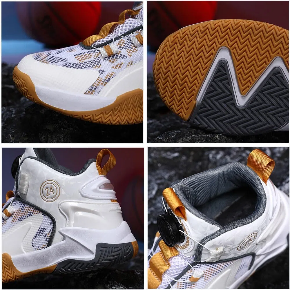 Hixingo Basketball Schuhe Kinder, Sneaker Jungen Mädchen Anti-Rutsch Sneaker Kinder, Knöchelhohe Sneaker Kinder Basketballschuhe Outdoor Basketballschuhe Herren 31-40