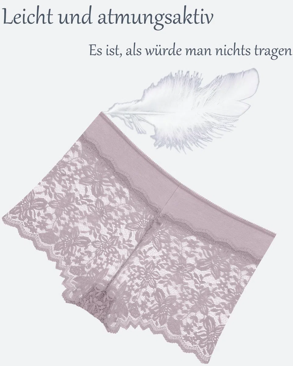 ALL OF SHE 5er Pack Unterwäsche Frauen Unterhosen Damen Große Größen Sexy Pantys Spitze Atmungsaktive Boxershorts Damen Panties Hipster Stretch-Baumwolle Bund Dessous Mehrpack S-3XL