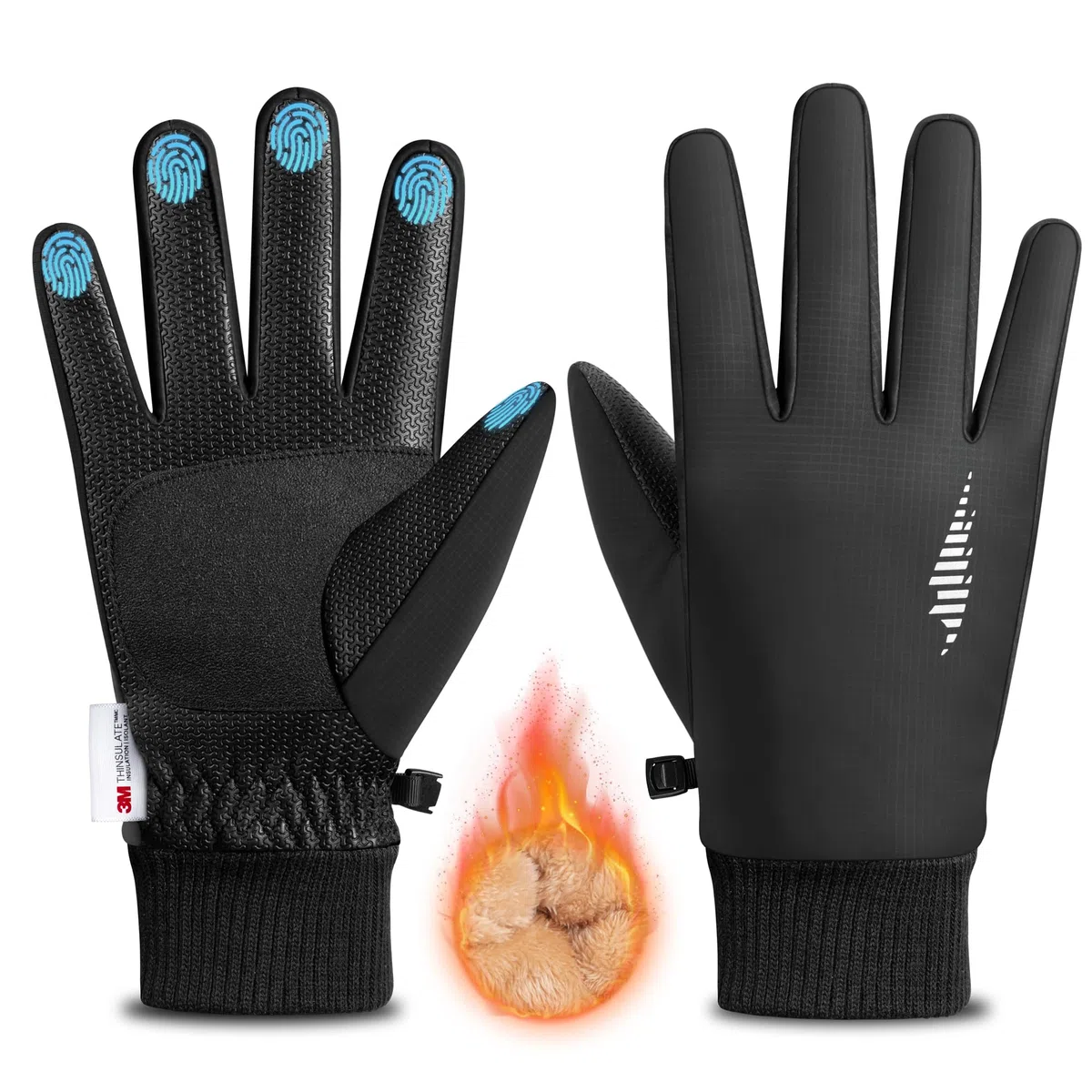 SIMARI Winterhandschuhe Herren Damen Thermo wasserdichte Warme Touchscreen Fahrradhandschuhe Snowboard Ski Outdoor Anti-Rutsch Winddicht Laufen Wandern Plüsch Winter SMRG108