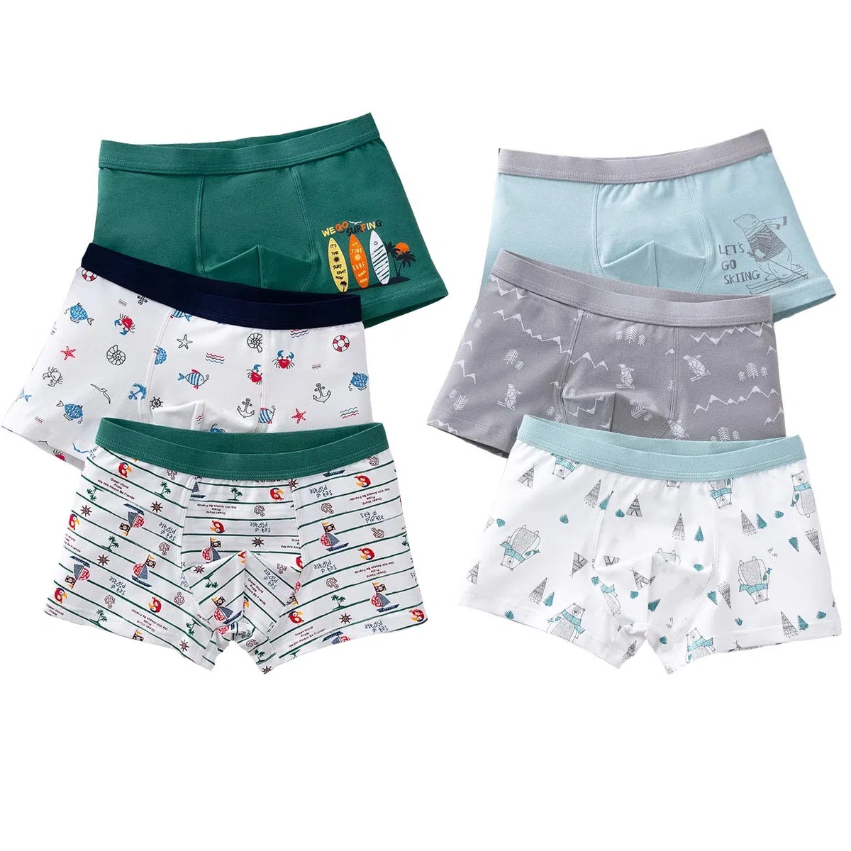 Jungen Boxershorts Unterhosen Baumwolle Kinder Boxer Unterwäsche 6er-Pack