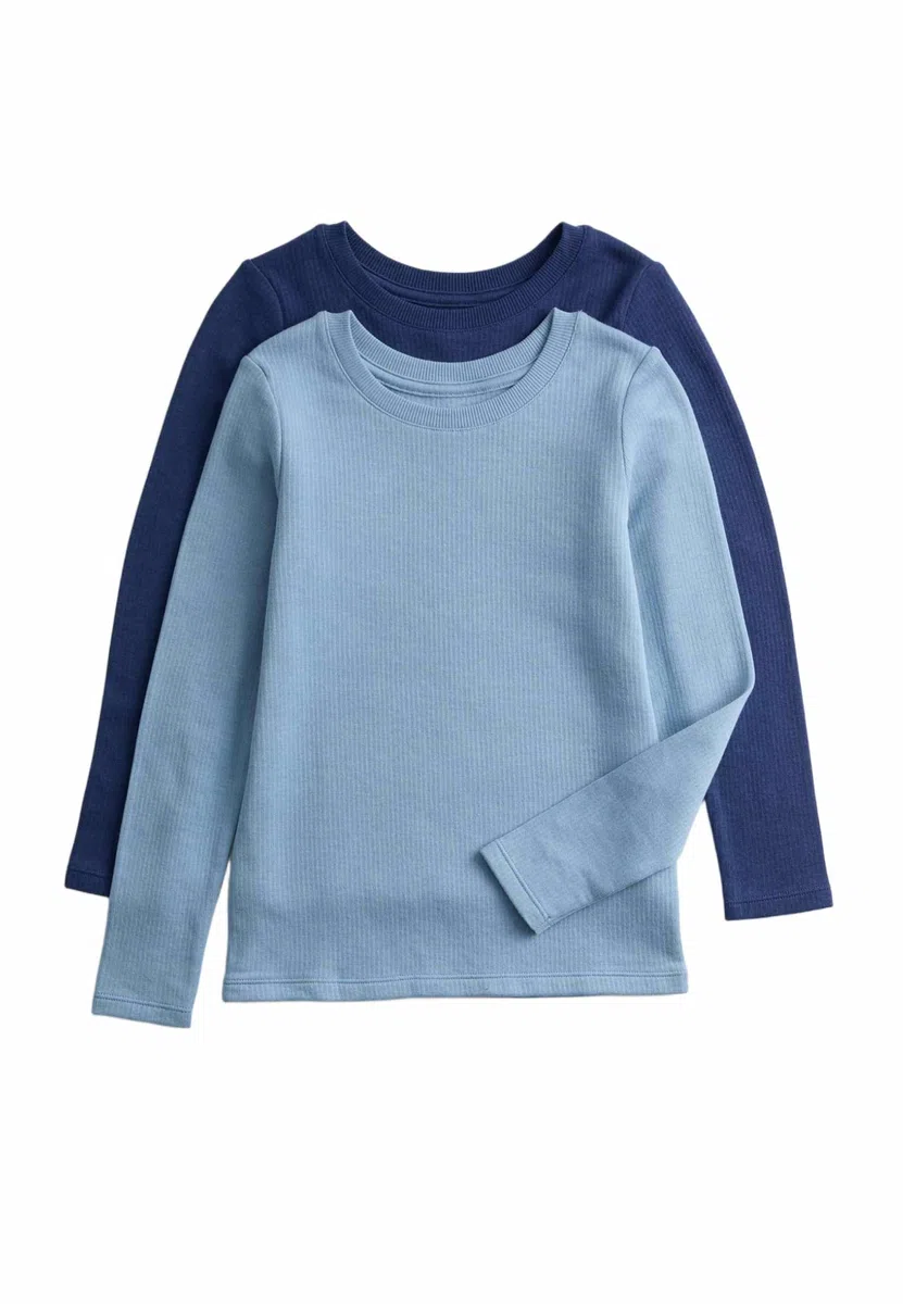 Marks & Spencer Kinder Thermo-Oberteile aus gebürstetem Baumwollmix – 2er-Pack – Unisex – Langärmelig – Wärmende Heatgen™-Technologie – Winter-Basisschicht – Multipack