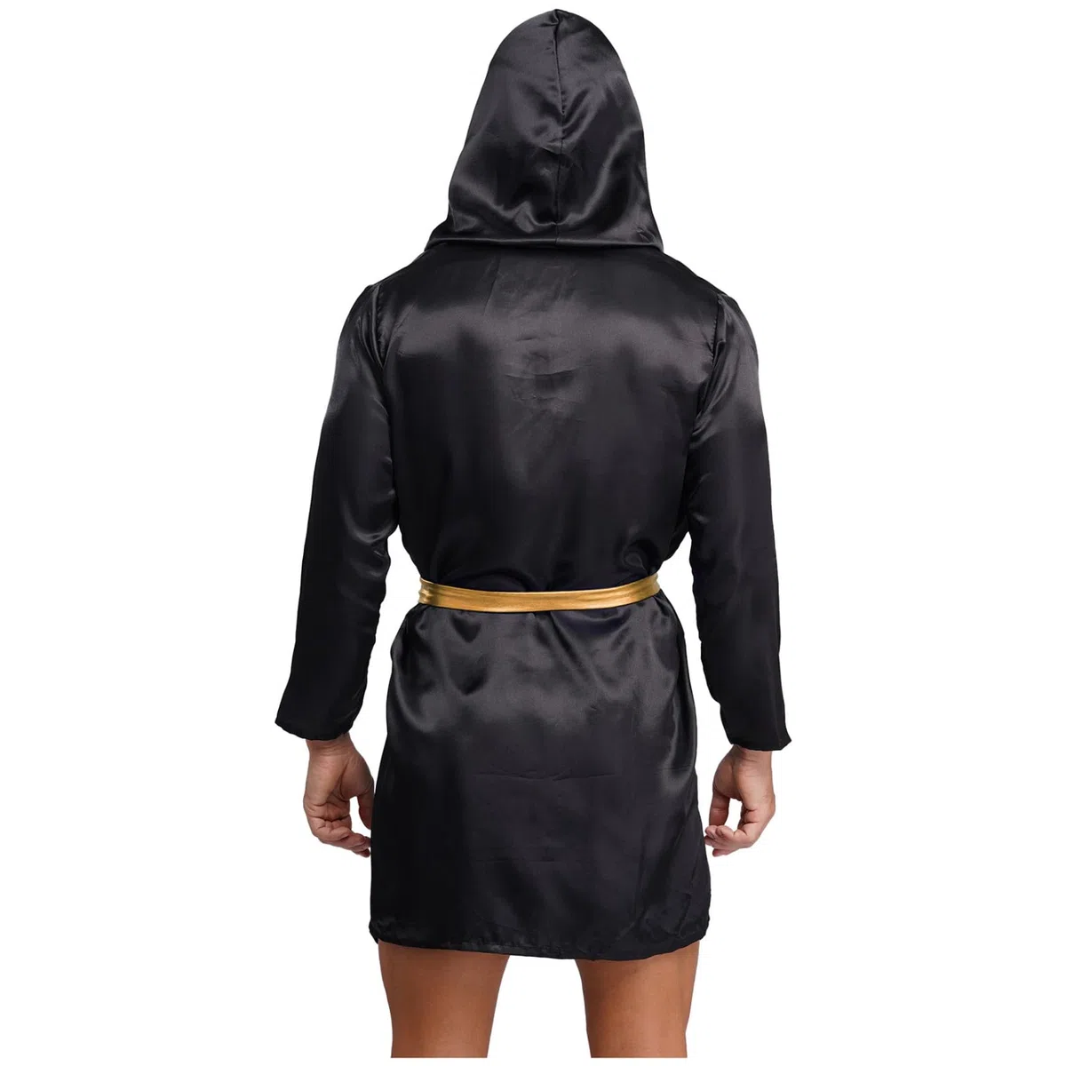 Vxuxlje Satin Boxermantel Herren Jungen Muay Thai Kapuzenjacke Langarm Satin Robe Mit Kapuze Kampfsport Kung Fu Training Workout Outfit Sportanzug
