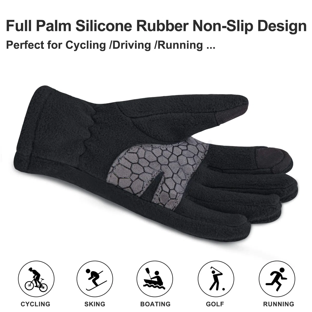 Arcweg Handschuhe Kinder Fleece Warm Laufhandschuhe Winter Gloves rutschfest Fahrradhandschuhe Touchscreen Winterhandschuhe Jungen Mädchen Fingerhandschuhe Sport Outdoor Camping Wandern Laufen