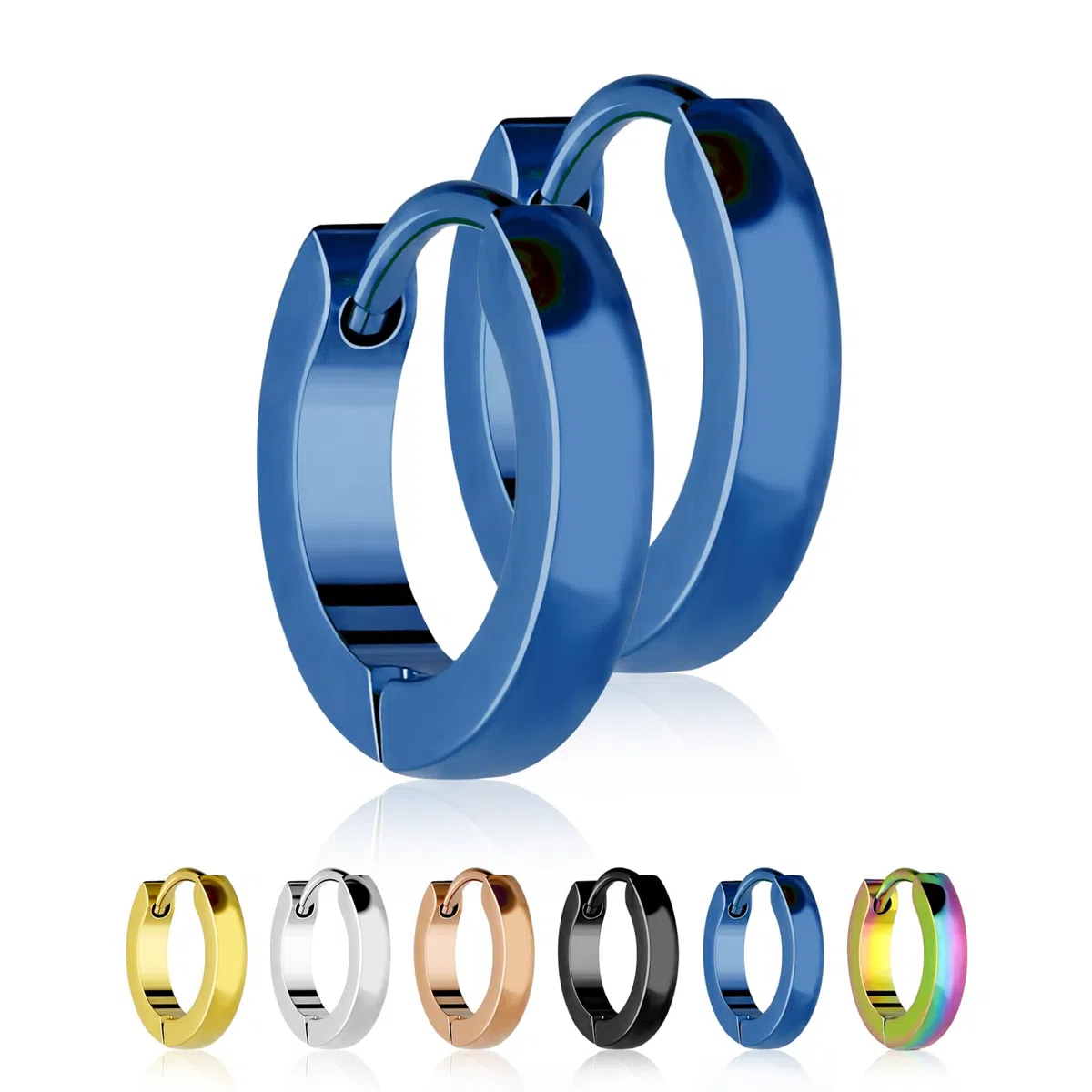 Treuheld® | Schmale Creolen Ohrringe aus Edelstahl 6 Farben