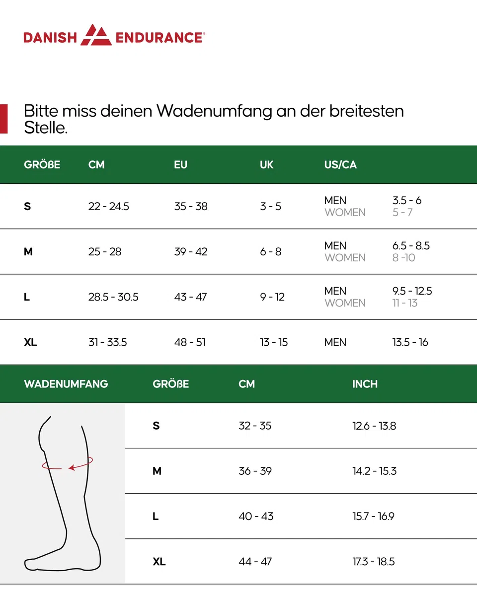 DANISH ENDURANCE Medizinische Kompressionsstrümpfe aus Bio-Baumwolle, 14-18 mmHg, Stützstrümpfe, Kompressionssocken, Thrombosestrümpfe Flug, Schwangerschaft, Laufen, Damen & Herren, 1 oder 3 Paar