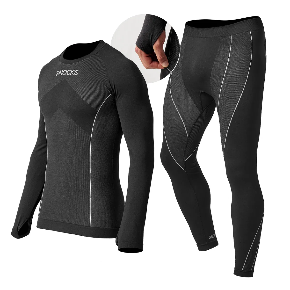 Snocks Thermounterwäsche Herren extra warm enganliegend schnelltrocknend atmungsaktiv Gr. S-3XL Skiunterwäsche