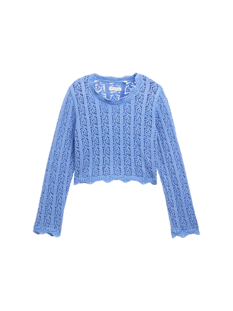 TOM TAILOR Mädchen Kinder Cropped Ajour Strickpullover