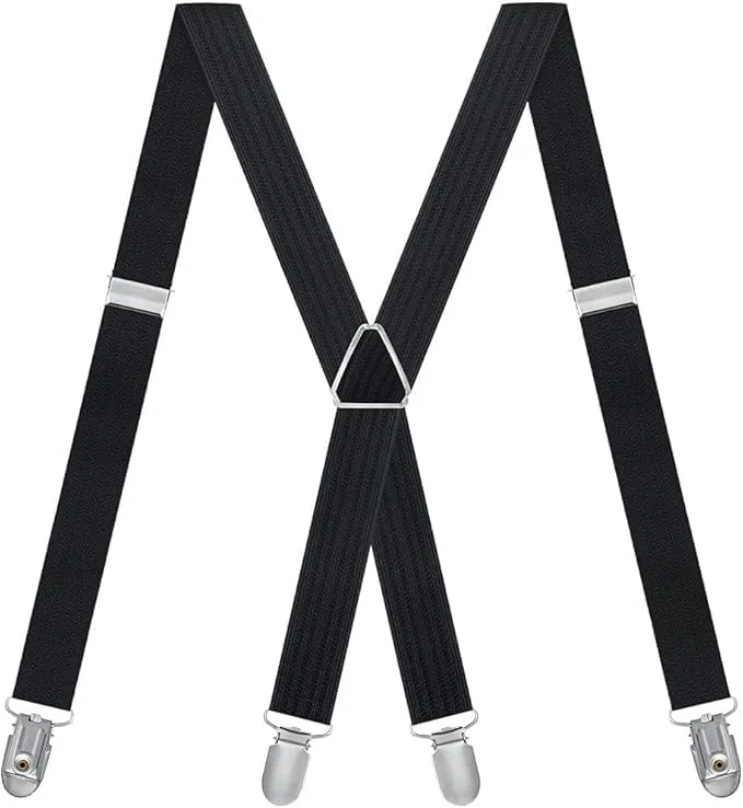 Hosenträger Herren, X-Form, mit starken Metall-Clips, robuste Hosenträger, Einstellbar und Elastische Einheitsgröße für Damen und Herren