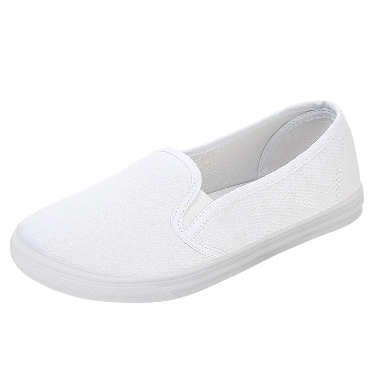 Flache Schuhe für Damen, weite Passform, Segeltuchschuhe, leicht, bequem, lässig, atmungsaktiv, Halbschuhe, ohne Schnürsenkel, modische Stoffschuhe für Damen