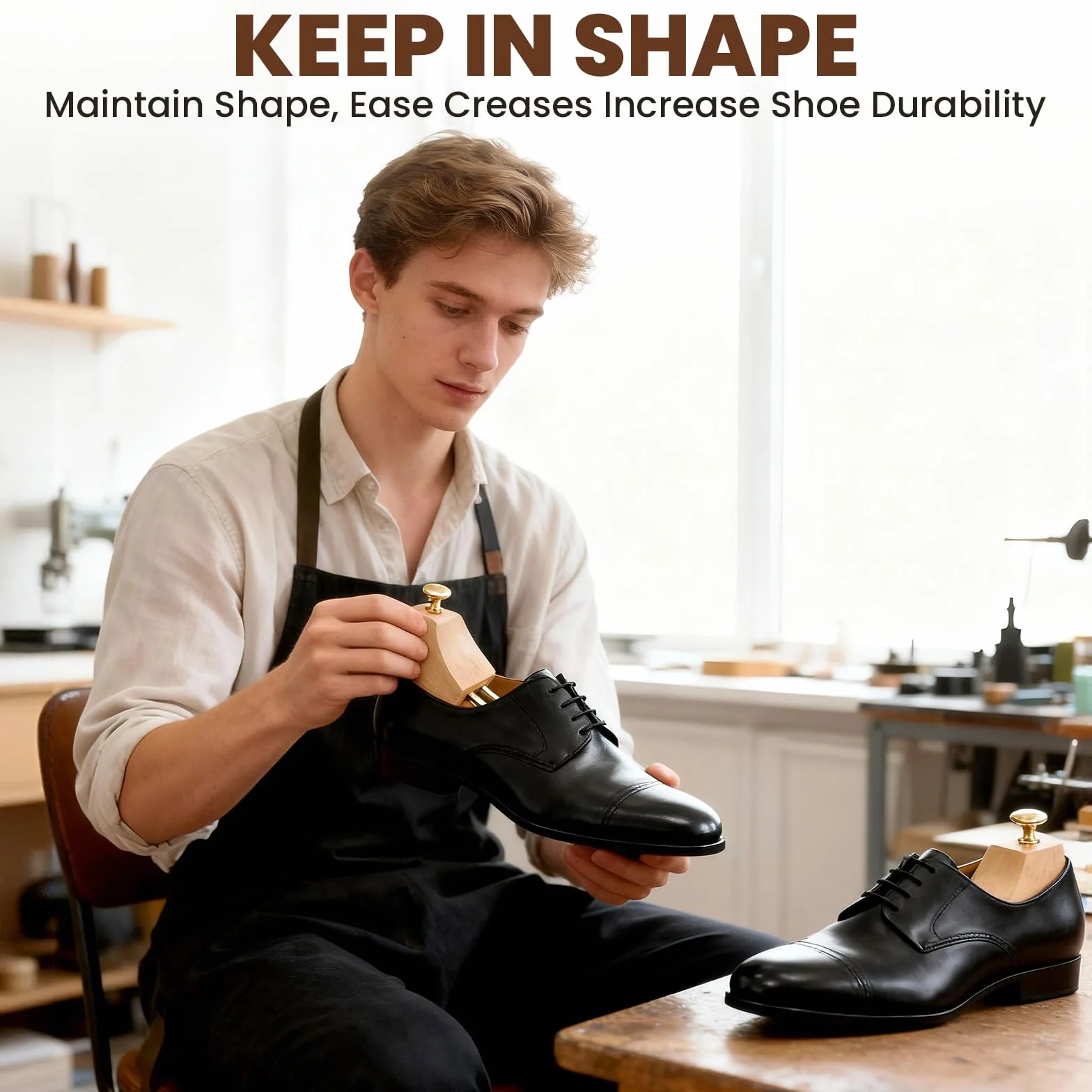 Zorplex Schuhspanner aus Kiefernholz für Herren & Damen – Premium Holz-Schuhformer und Schuhdehner – Längere Haltbarkeit & Formstabilität Ihrer Schuhe – Elegantes Design