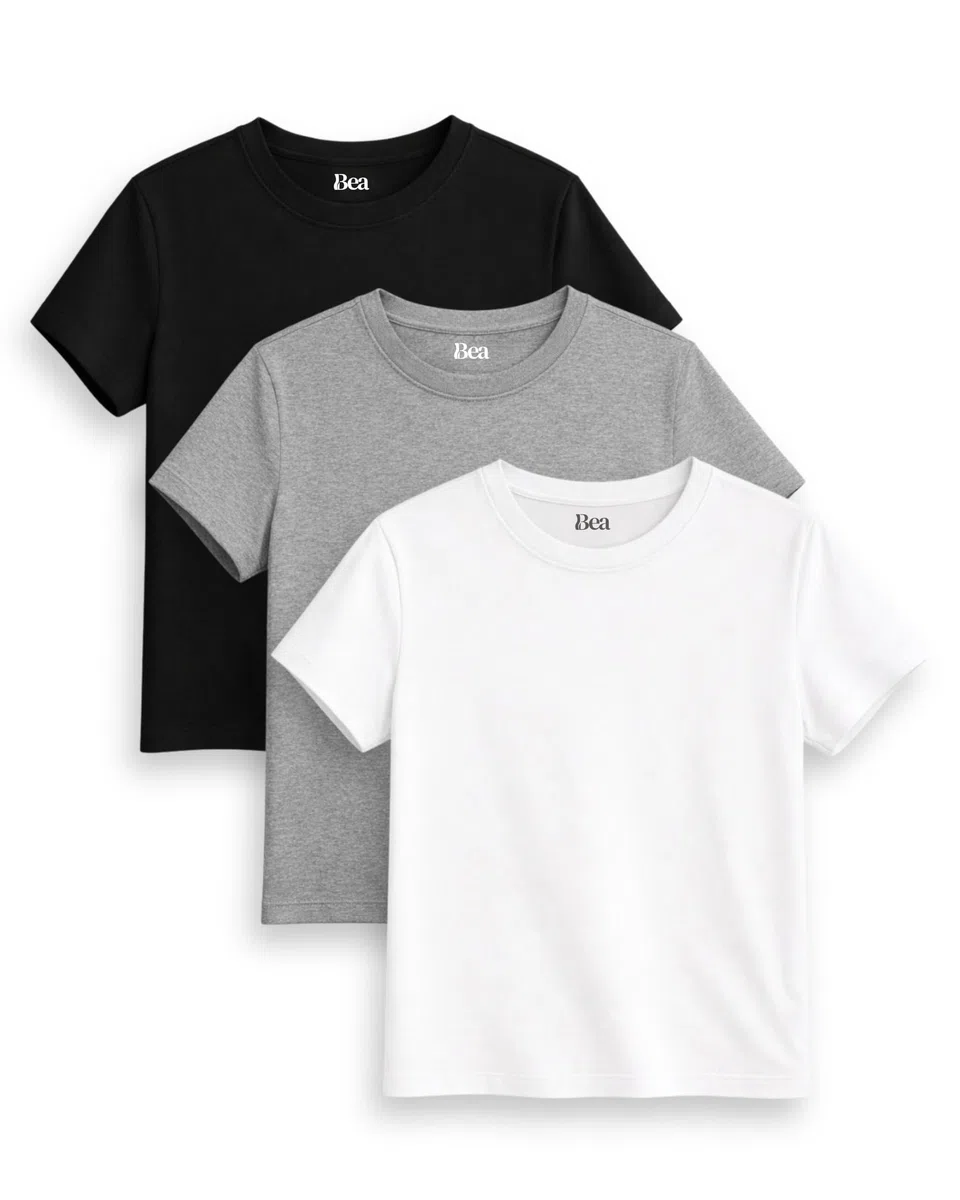 Bea 3er Pack T Shirt Damen Besonders Weich | Entspannte Reguläre Passform, Mittleres Gewicht, 100% Baumwolle Tshirt Damen