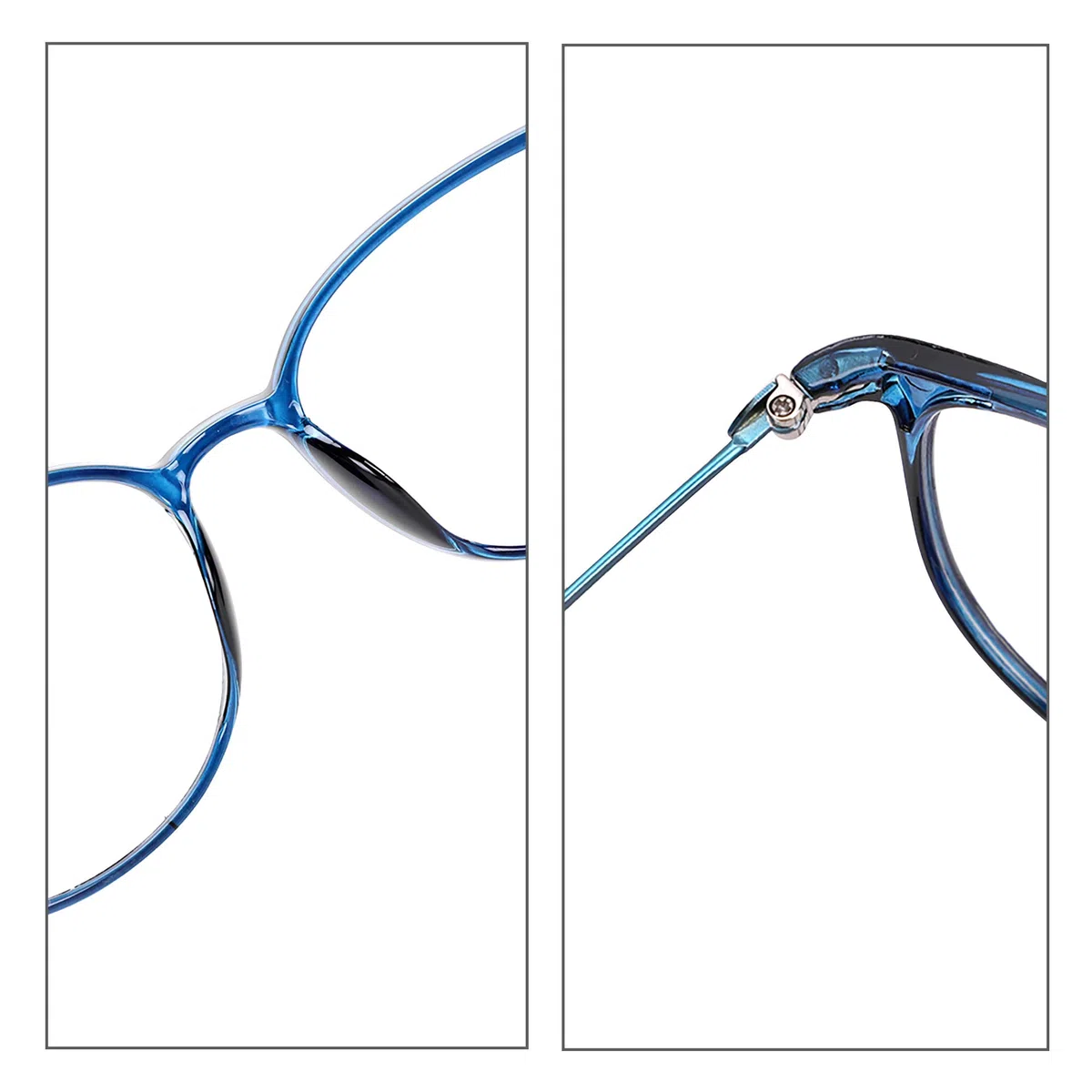 Brille Metallrahmen Brillengestelle Ohne Sehstärke Runde Pantobrille Streberbrille Fensterglas Nerdbrille Damen Herren Ebenenspiegel Brillefassung mit Nasenpad Winddicht Leicht Vintage Transparent