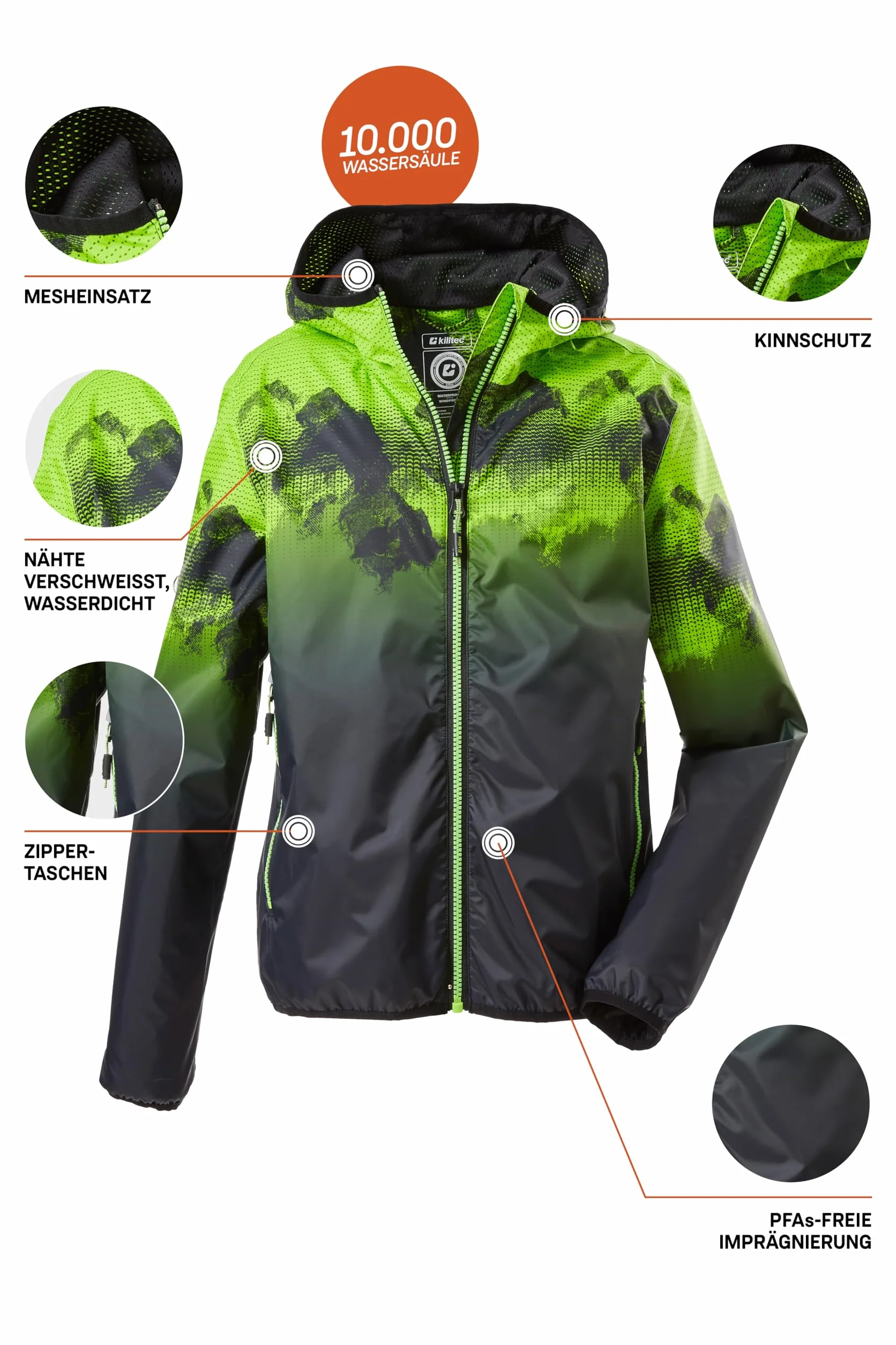 Killtec Jungen Lyse Bys Jckt B Funktionsjacke/Regenjacke mit Kapuze, packbar