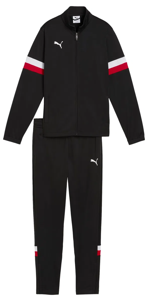 Puma Individualrise Trainingsanzug Jr, PUMA Black-Puma White-PUMA Red