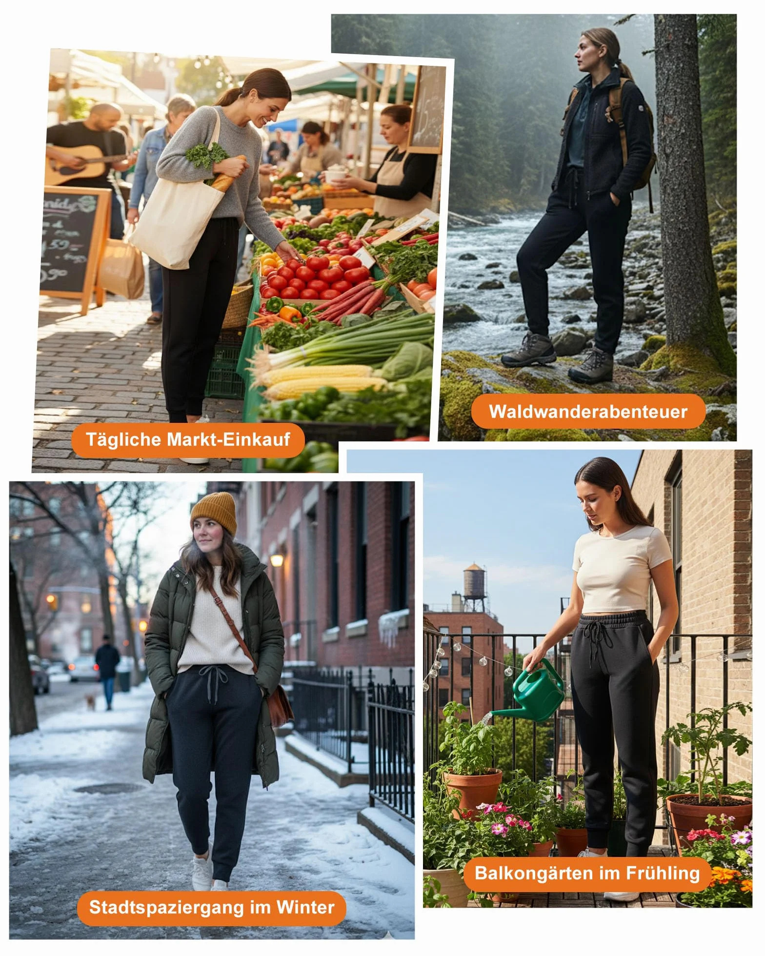 Damen Thermo Jogginghose Gefüttert – Sweatpants & Winterhose mit Fleece, Hohe Taille, Taschen – Warme Sport- & Freizeithose (-10℃ bis 15℃)