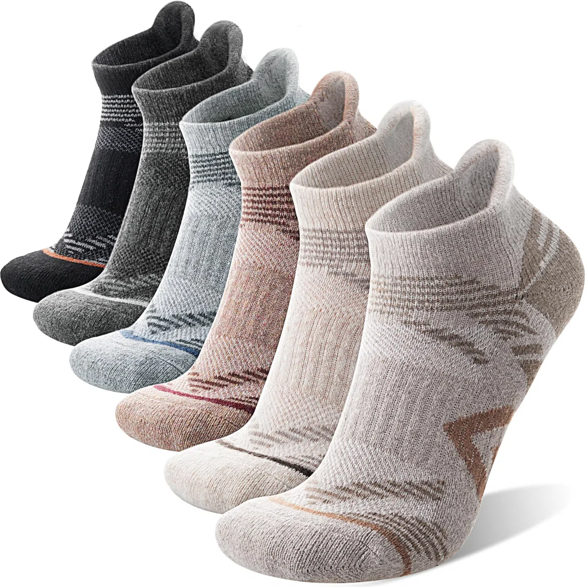 ANTSANG Merino Kurz Wandersocken Sneaker Socken Warme Wollsocken Dicke Wolle Laufsocken Sportsocken Thermosocken Geschenke Wintersocken für Herren Damen 6 Paar