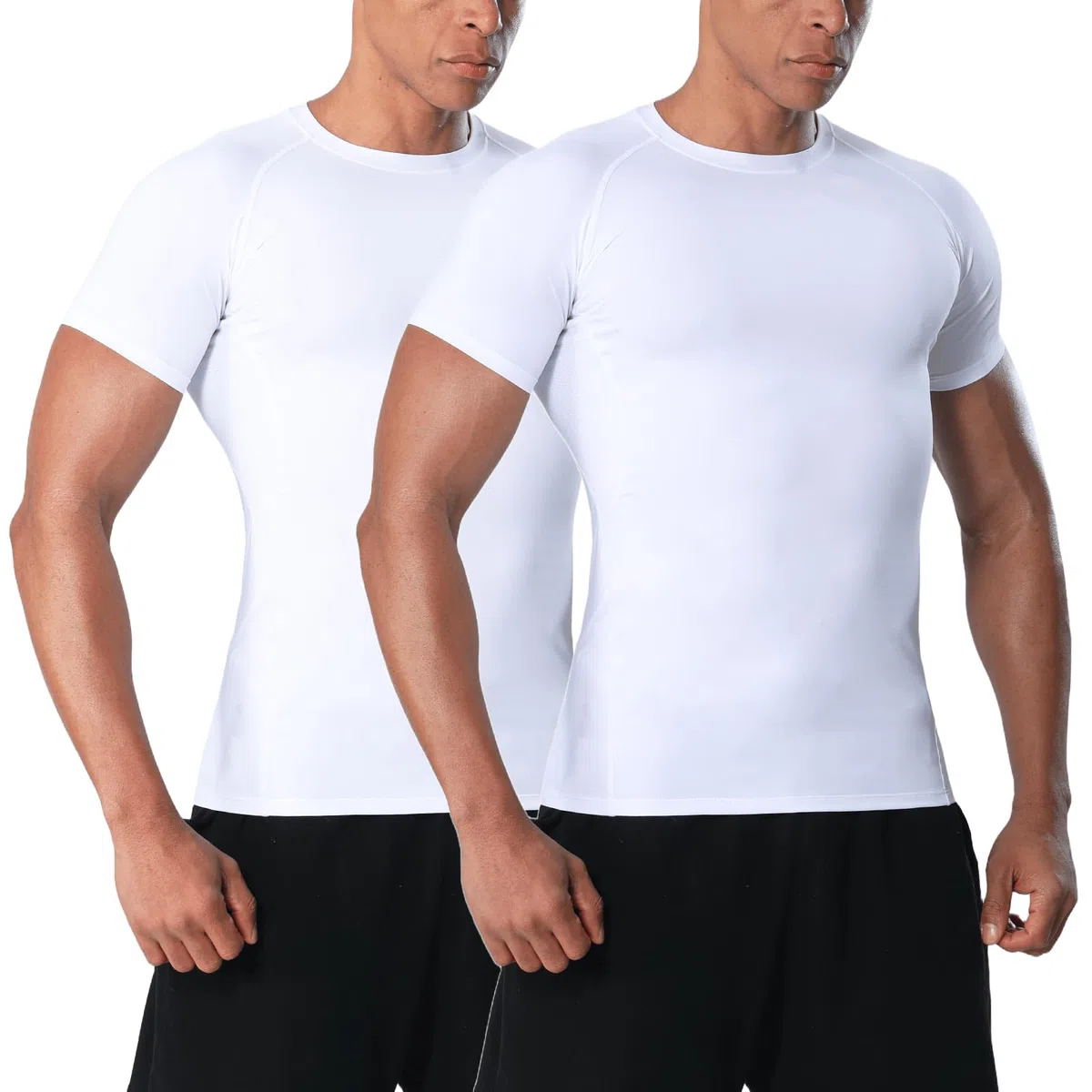 Kompressionsshirt Herren Kurzarm Achsel-Netzgewebe Atmungsaktiv Sport T-Shirt Schnelltrocknend Funktionsshirt Elastizität Hautfreundlich Tops Laufshirt Sportshirt Männer für Radfahren Fitness