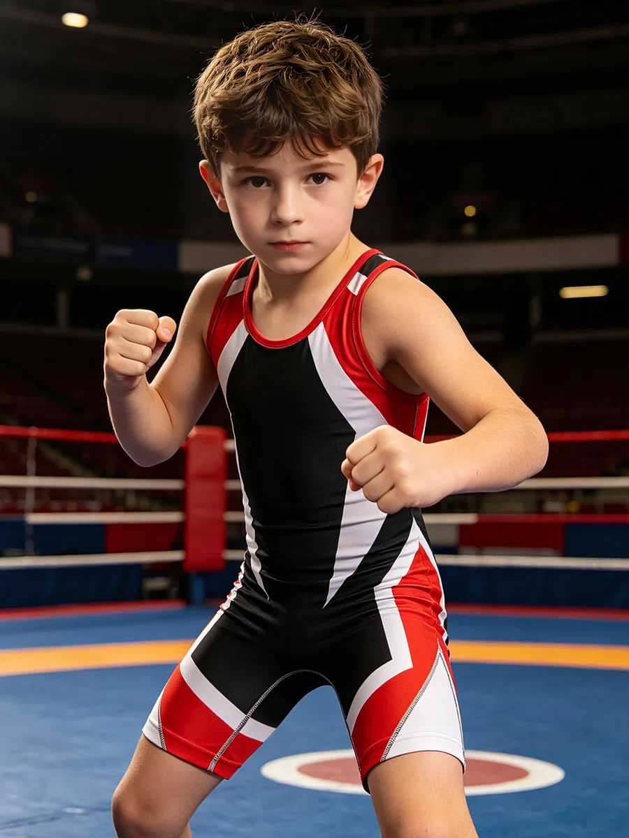 iEFiEL Jungen Kinder Ärmellos Leotard Wrestling Singlet Jugend Wrestling Uniform Leichter Trainings Singlet Atmungsaktiver Uniform Turnier