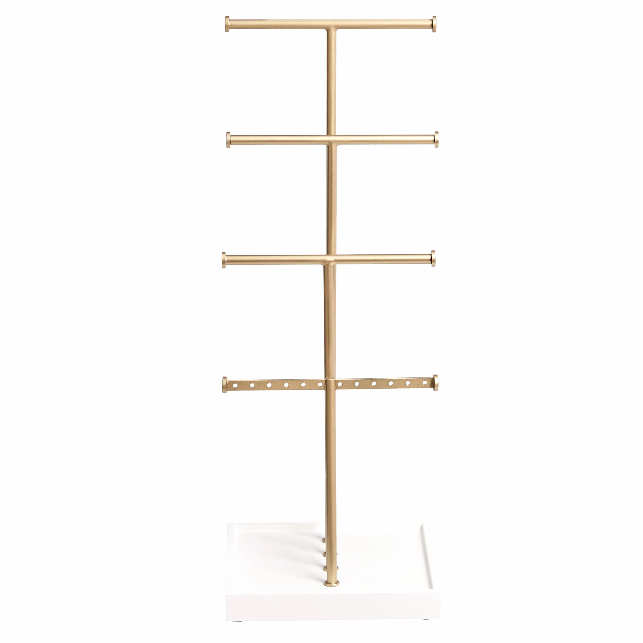 Amazon Basics Blatt Schmuckständer, Baum-Design, 4 Ebenen, Weiß/Messing