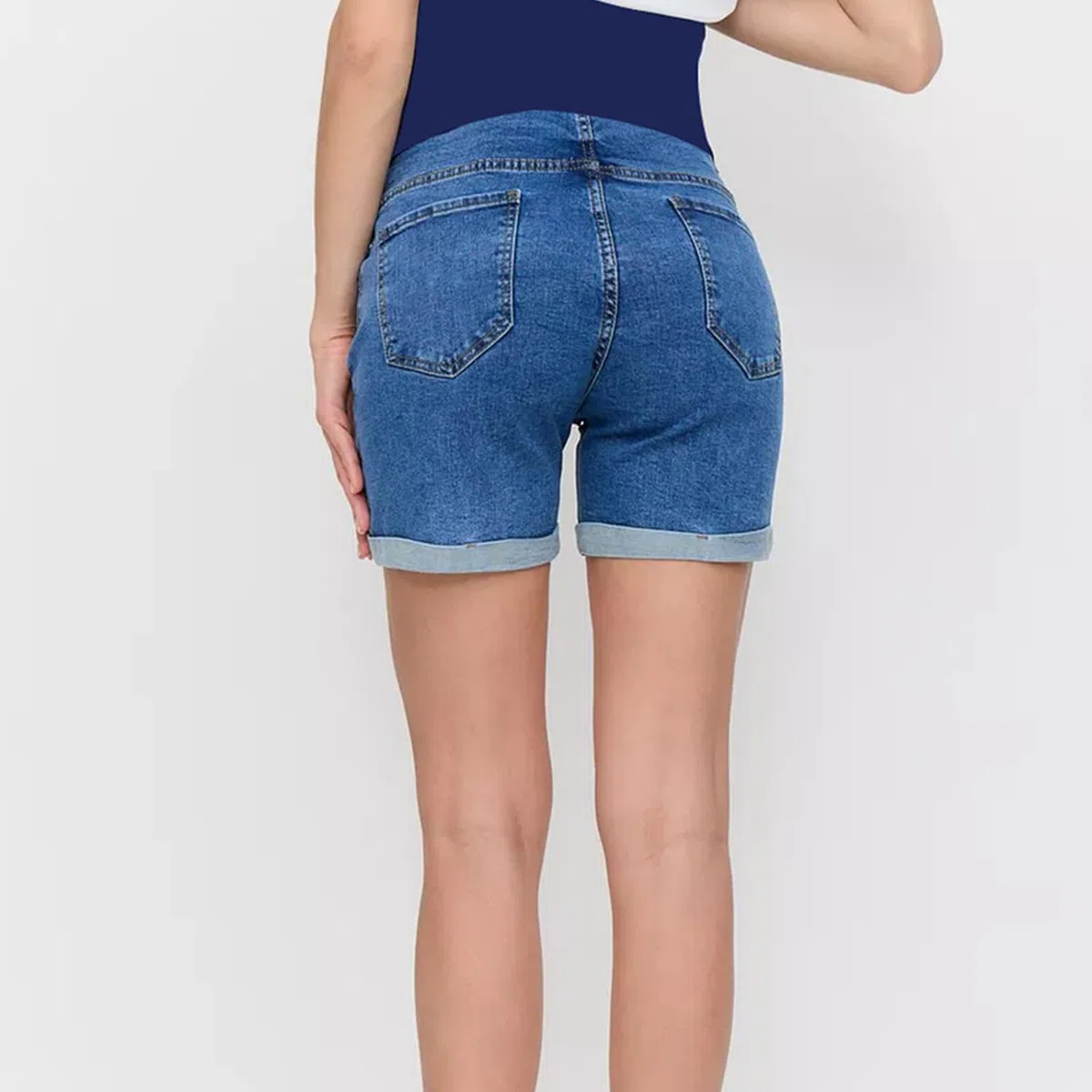 inhzoy Schwangerschaft Sommer Shorts Schwangere Damen Jeans Slim Fit Denim Shorts Bermuda Umstandsjeans Über Dem Bauch Elastisch Freizeit