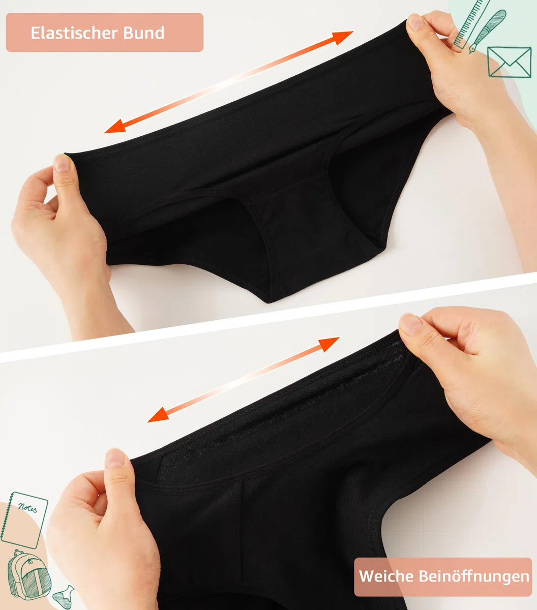 INNERSY Unterhosen Mädchen Baumwolle Unterwäsche Bequeme Slips für Teenager 8-16 Jahren 6er Pack