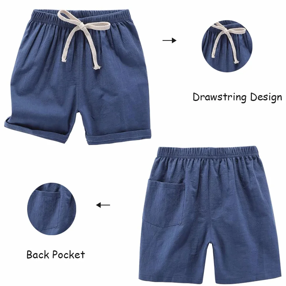 FedMois 4er Pack Kinder Jungen Shorts Baumwolle
