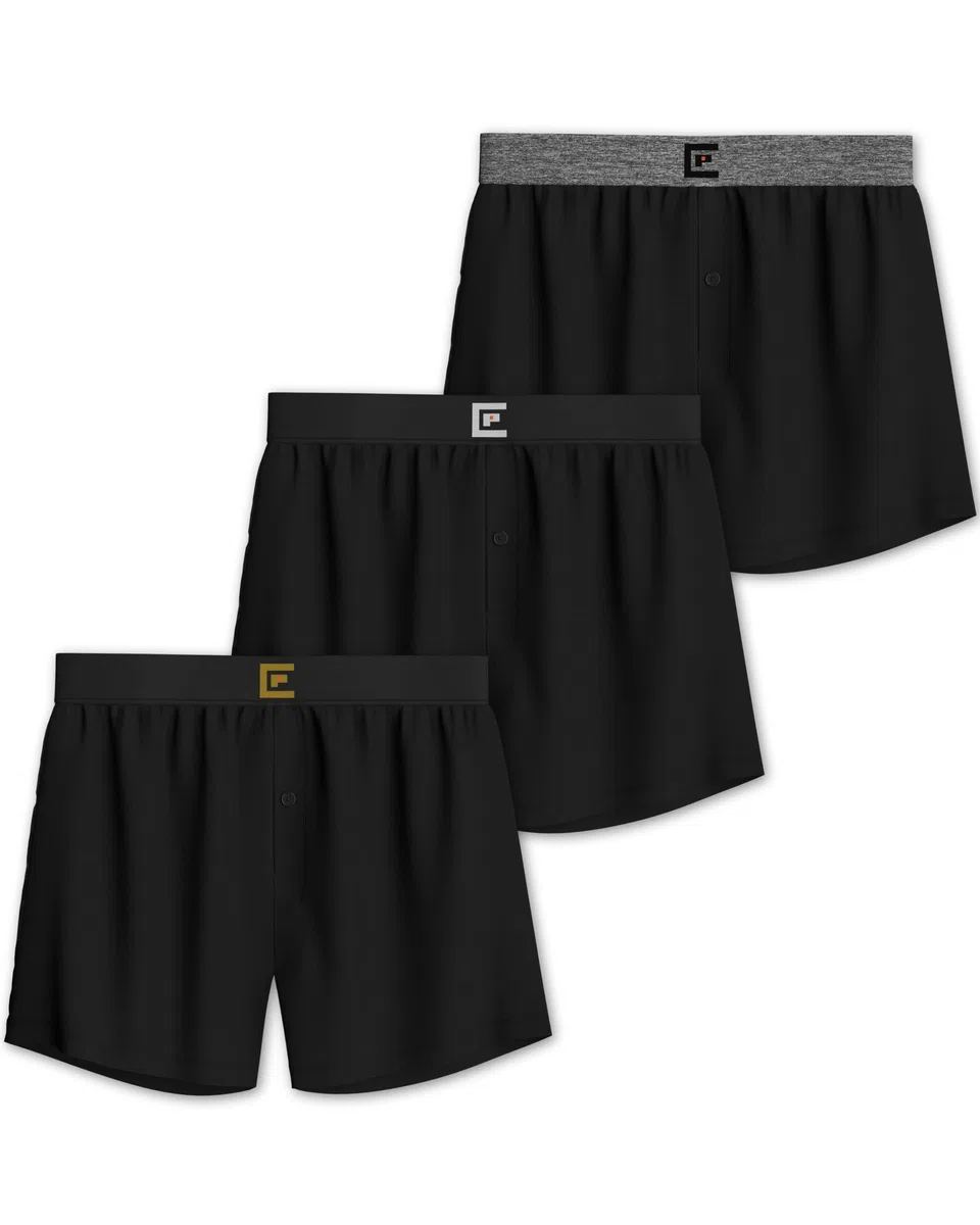 Pierre Calvini Herren Boxershorts weit geschnitten (3er/6er Pack) – 95% Baumwolle 5% Elastan, lockere Passform, atmungsaktiv & etikettenfrei, weiche Schlaf-Boxershorts