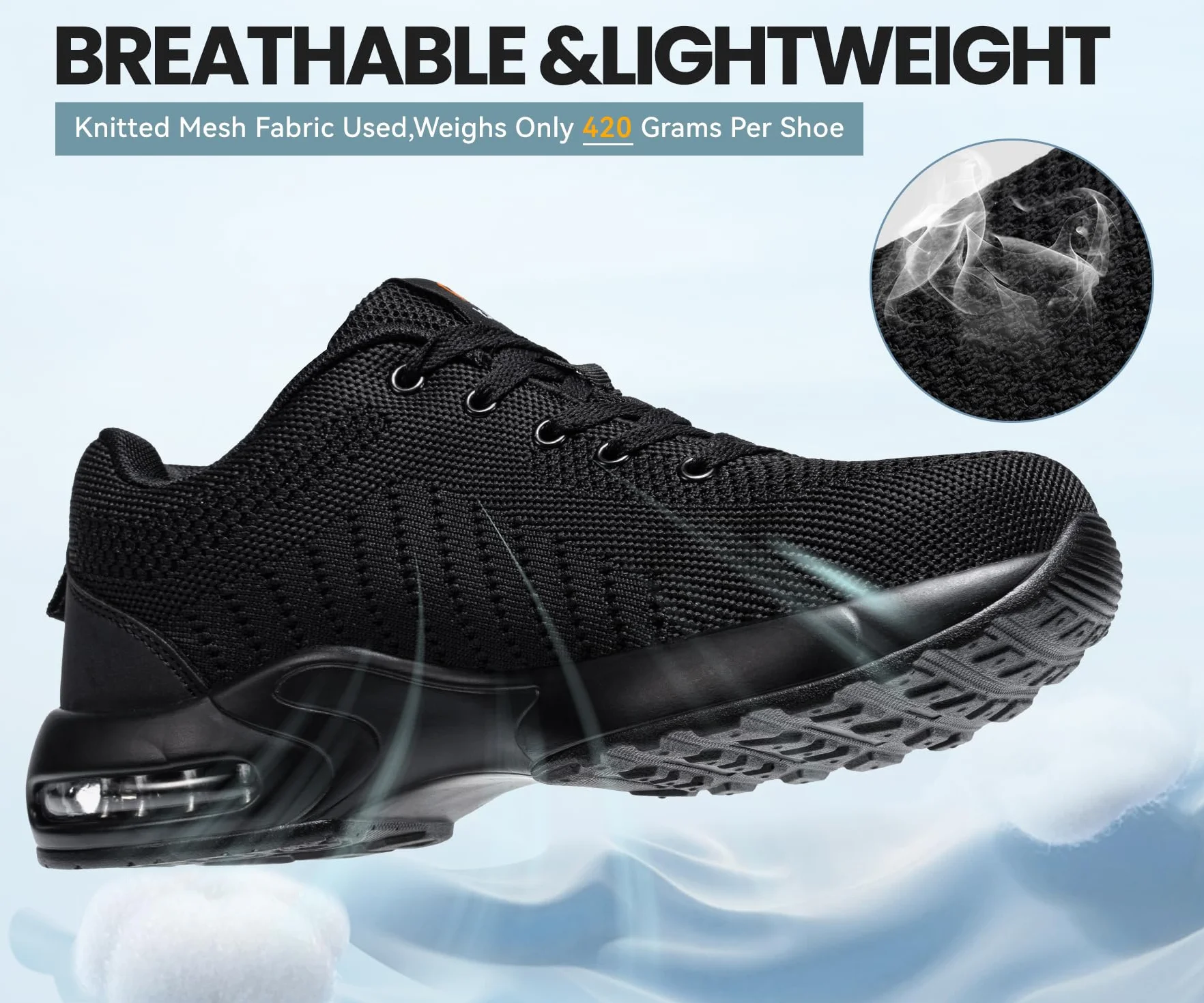 DYKHMILY Sicherheitsschuhe Herren Damen Leicht Arbeitsschuhe mit Stahlkappe Atmungsaktiv Sportlich Schutzschuhe Industrie Handwerk Sneaker Schutzschuhe